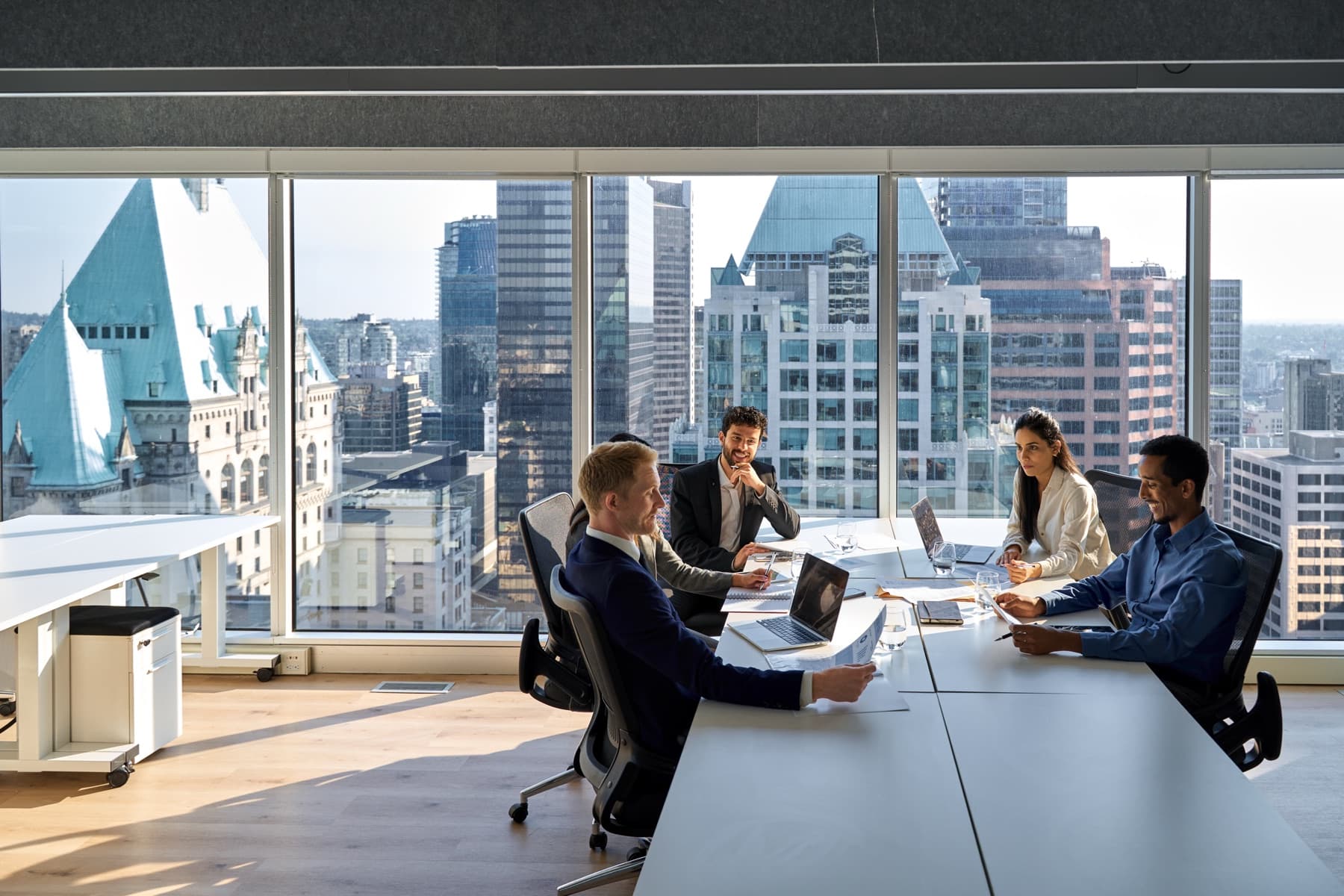 Professionals meeting in a Canadian office